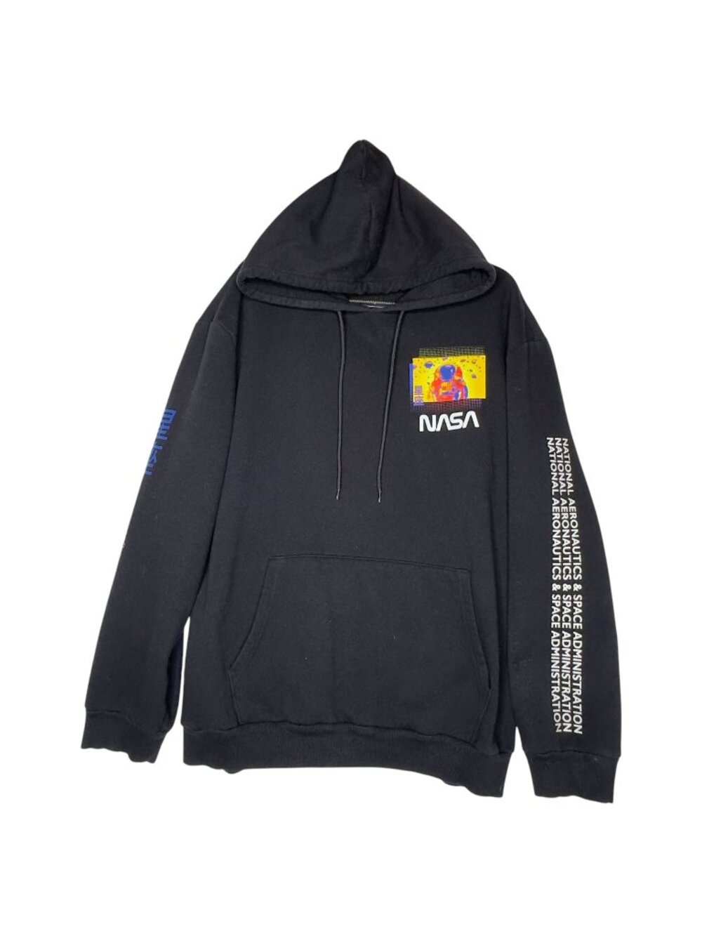 Hyper Space NASA Hoodie XL Black Astronaut Graphic Pullover Sweatshirt Space